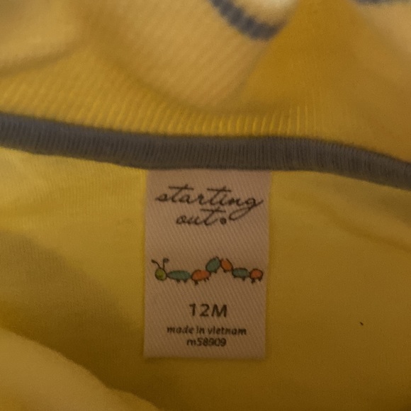 Starting Out boys 12 month plaid overalls and yellow polo w/ 2 buttons EUC - Picture 4 of 12